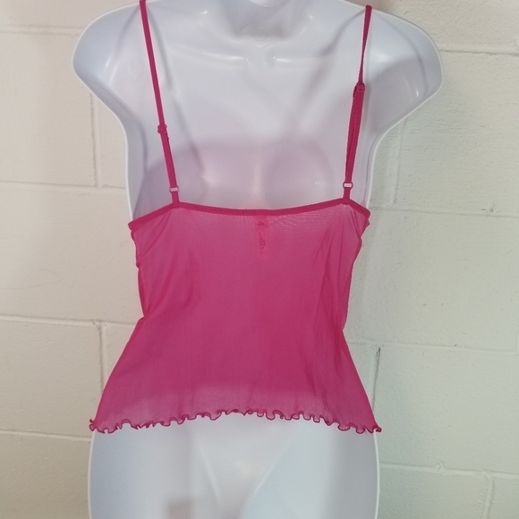 Vtg y2k Victorias Secret fairy pink mesh tank top coquette cami camisole - Picture 6 of 6